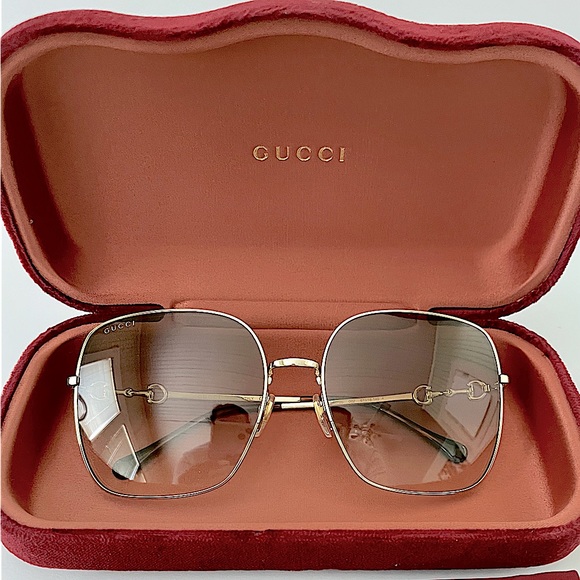 Gucci Horsebit Sunglasses w/ Brown Lenses - Picture 5 of 15